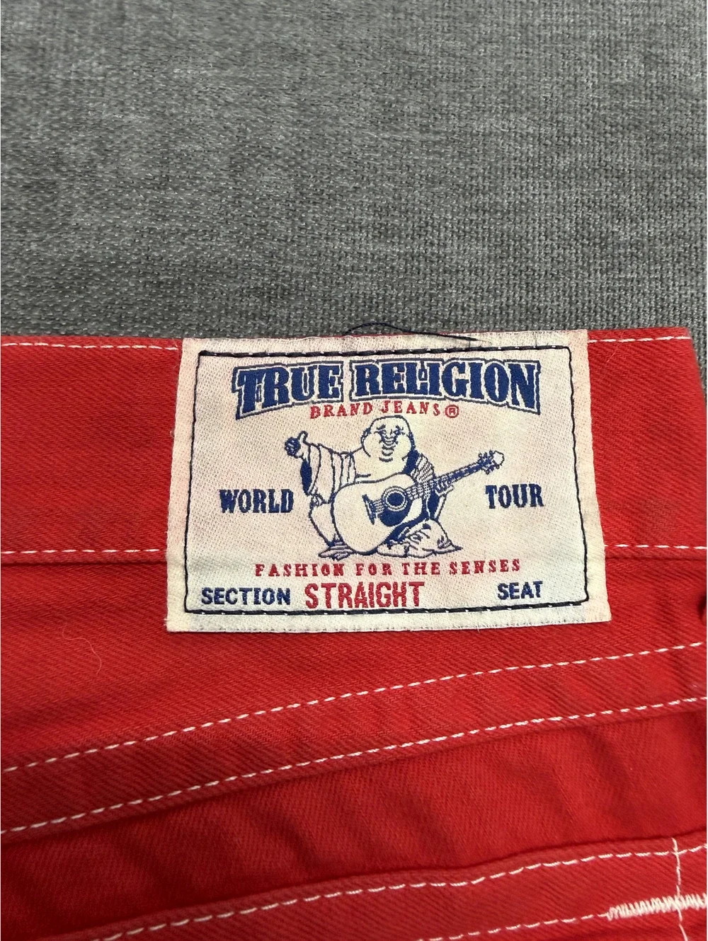 True Religion Red Straight Leg Jeans Size 36